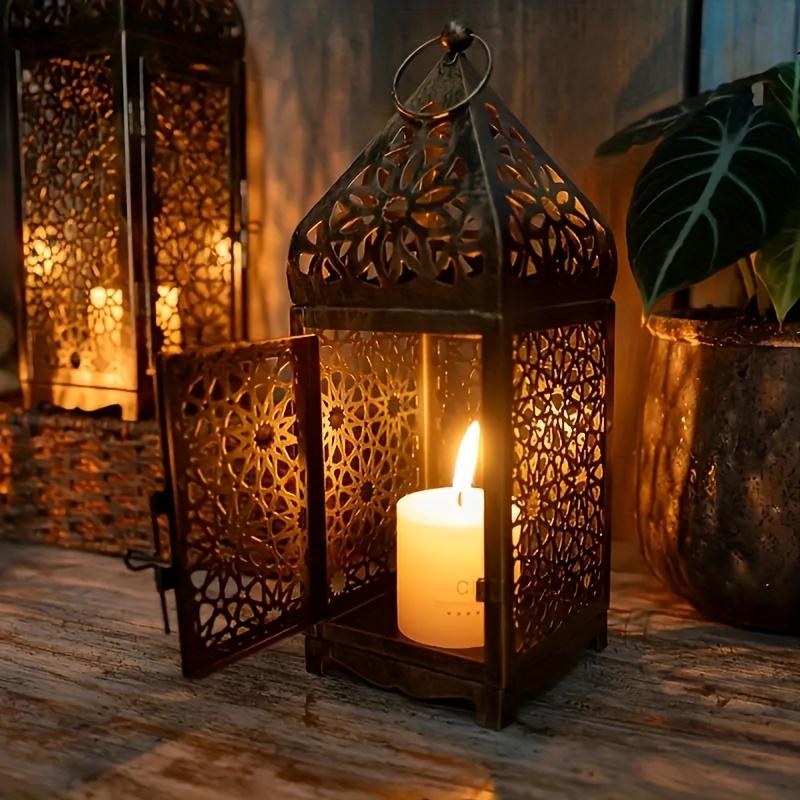 Arabian Style Metal Wind Light Vintage Lantern Home Decor Middle Eastern Inspired Holder Accessory Gift Idea No Candle Included