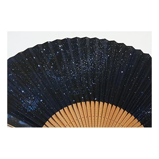 [Hasegawa] Kyoto Folding Fan, Starry Sky, Handcrafted by Kyoto Artisans, Includes Fan Case and Gift 