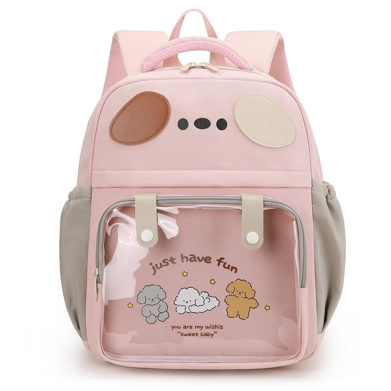 Letter Cartoon Puppy Kids Clear Backpack Cute Animal Design Toddler Bag School