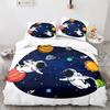 Home Textiles Cartoon Astronaut Quilt Cover Digital Printing Three-Piece Set 3D