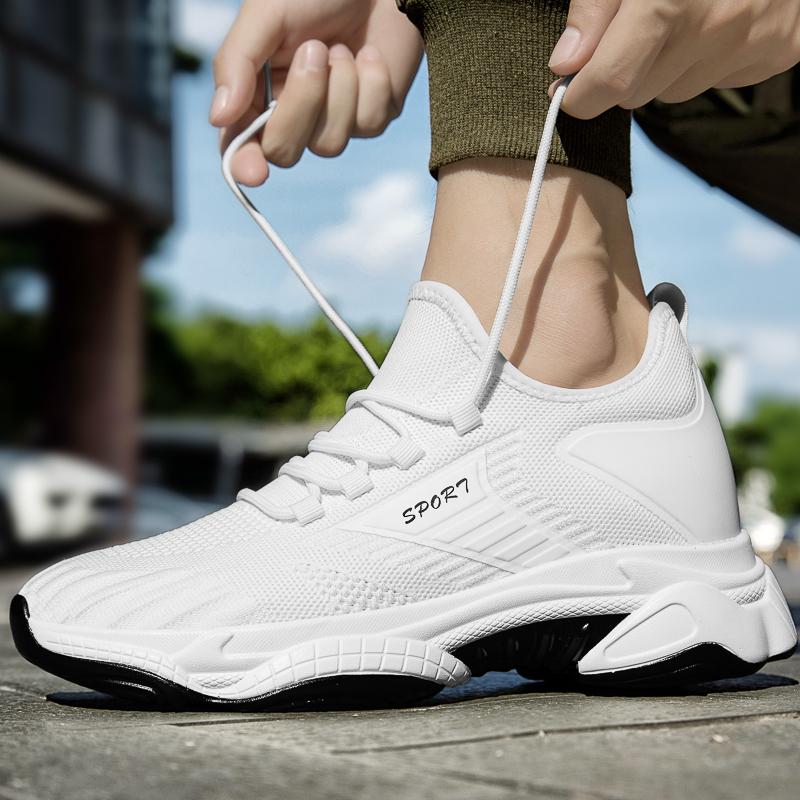 Fashion COZOK Man's Fashion Sneakers New Men Elevator Shoes Height Increase Shoes For Man Casual Insole 8cm Heels Moccasins Taller Male