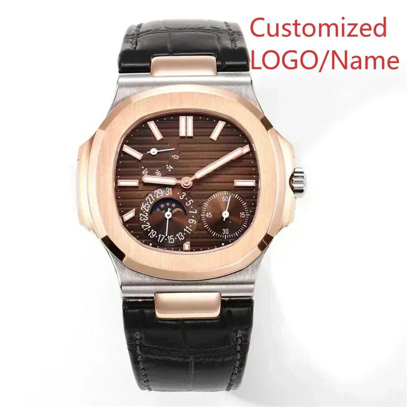 A11 Store Customized Watch Men Watch Automatic Mechanical Multi-functional Watches Stainless Steel Sapphire Leather Watch