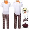 Blue Prison Cosplay Costume Bluelock Reo Meguru Casual Outfit Pudding Hat Plaid Pants Cosplay