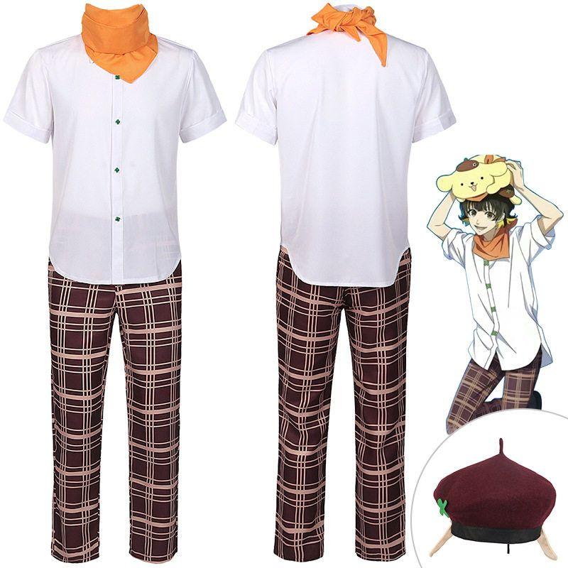 Blue Prison Cosplay Costume Bluelock Reo Meguru Casual Outfit Pudding Hat Plaid Pants Cosplay
