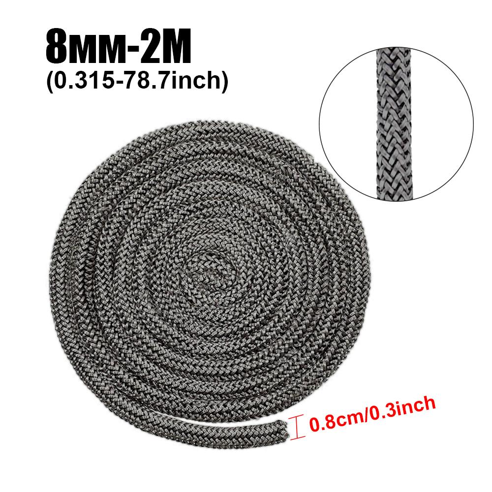 2M Fireplace Sealing Rope 6/8/10/12mm Gasket Cord Stove Door Fireplace Cord High Temperature Woodburner Sealing Rope Replacement