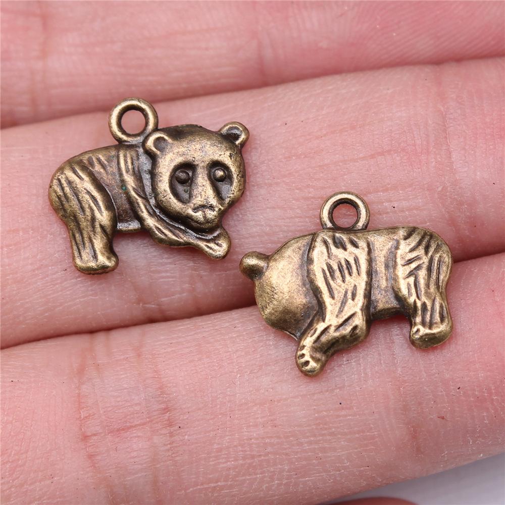10cs Cute Animal Panda Bear Charms Pendants Antique Jewelry Making DIY Handmade Craft Pendant
