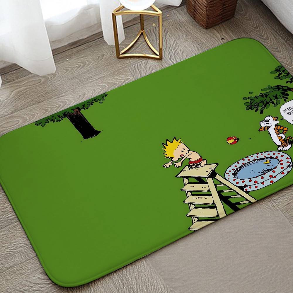 C-Calvin And H-Hobbes Floor Mat Living Room Rug For Bedroom Welcome Mat Outdoor Rug