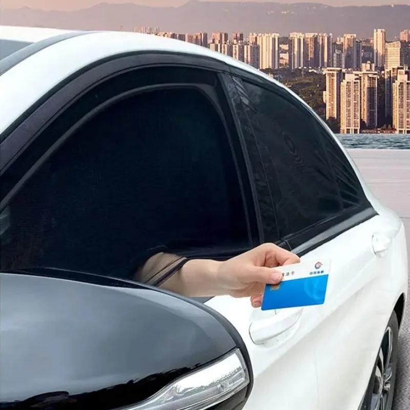 4-Piece Premium Car Window Sunshade Net Set - UV Protection and Privacy, Universal Fit Front and Rear Curtains