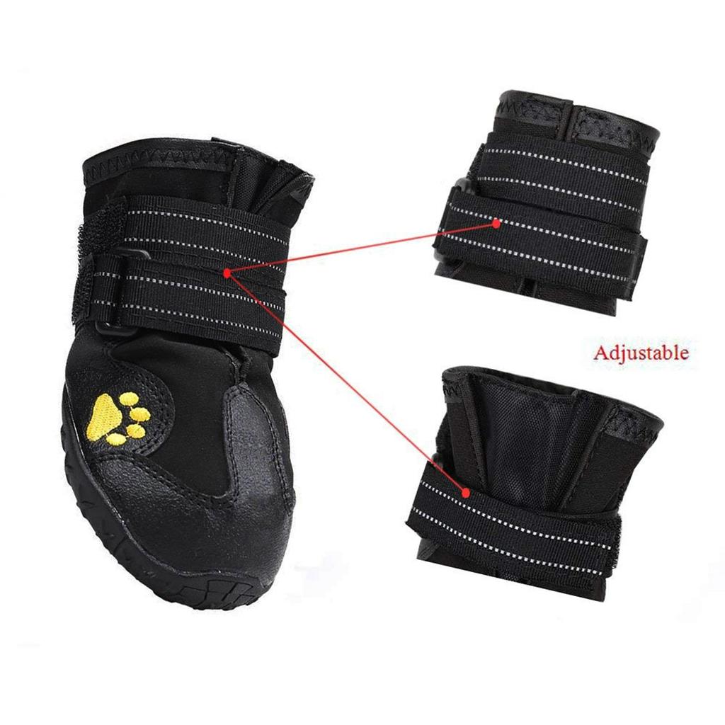 Dog Boots -Proof Dog Booties With Reflective Rugged Sole 4PC