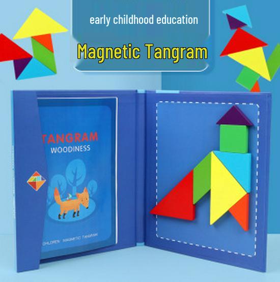 Children's Wooden Magnetic Tangram Puzzle - Educational Toy for Early Intellectual Development