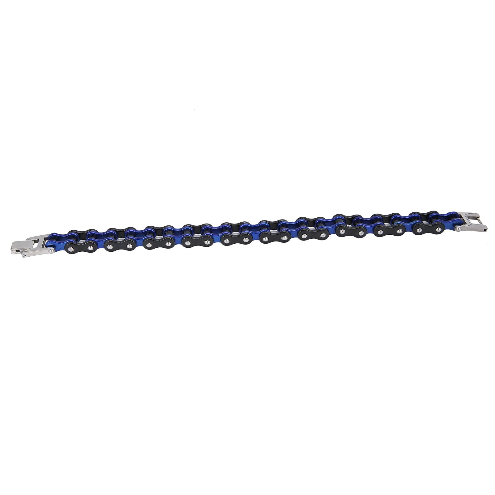 

Motorcycle Chain Bracelet Wristband Rock and Roll Style Bracelet Clothes AccessoryBlack Blue