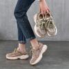 Lightweight and Breathable Mesh Leather Sports and Leisure Women's Shoes Summer Lace-up Comfortable Sports Shoes