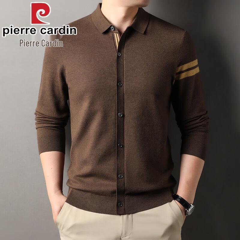 Pierre Cardin Men s 2026 Spring/Autumn Long Sleeve Mock Cardigan Knit Sweater L
