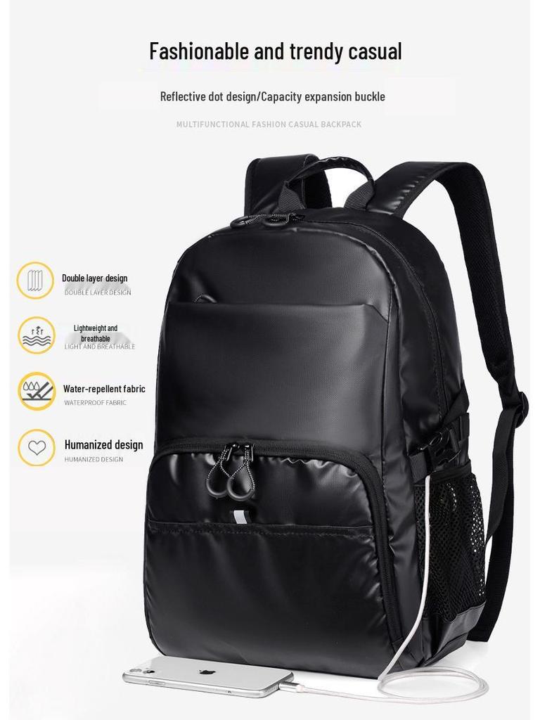 Men's Large Capacity Autumn 2025 Trend Backpack - Fashionable Sports Shoulder Bag for Students