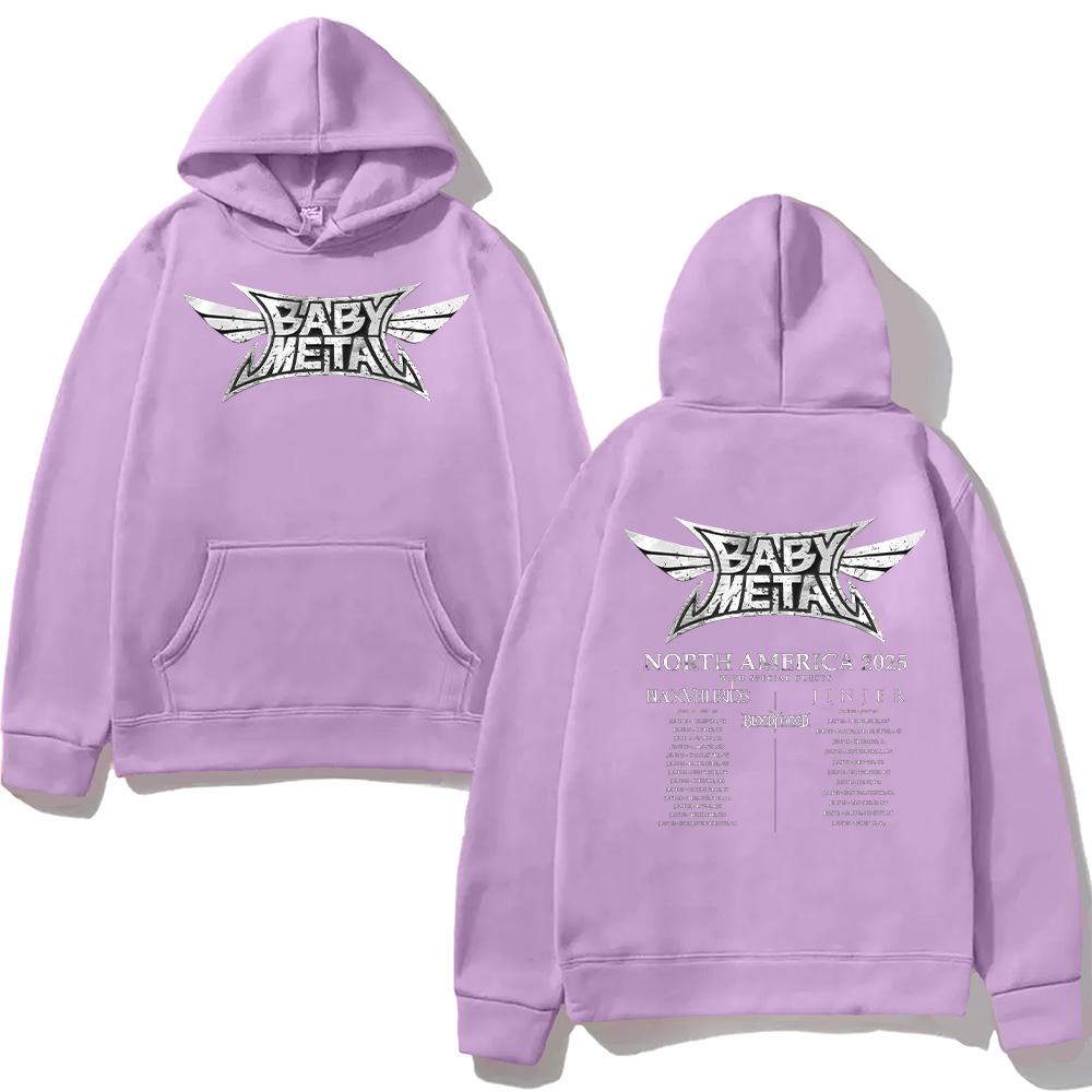 Babymetal Rock Band Hoodies Babymetal North America Tour 2025 Sweatshirt Men's Women Casual Harajuku Clothing Fashion Cotton Tee