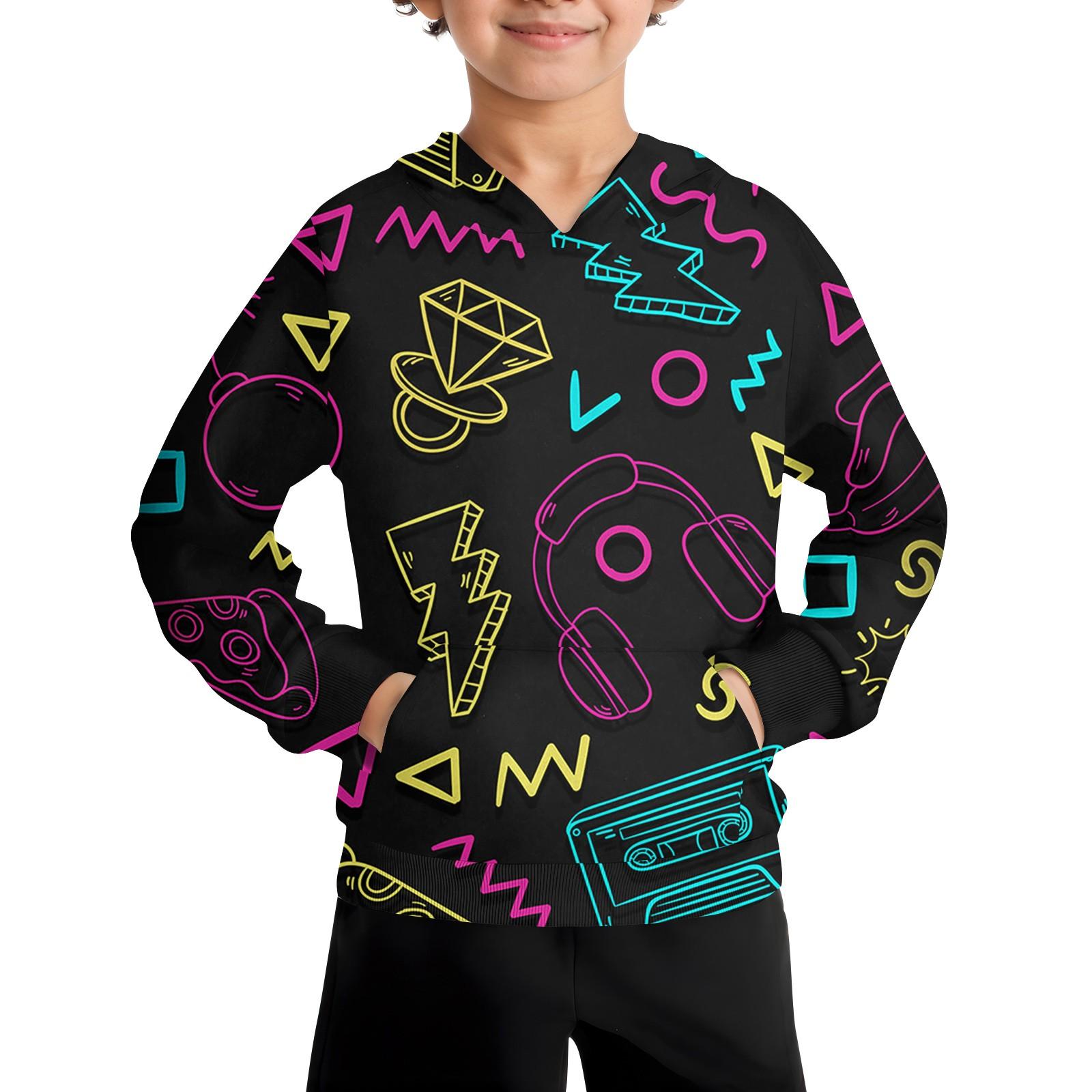 

Boys Casual Fashion Long Sleeve Hooded Pocket Sweatshirt 90 жовтий