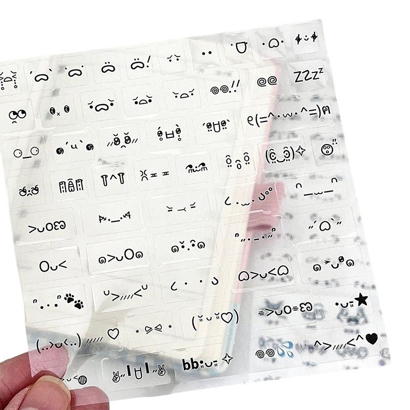 

10Pcs/Set Random Cute PET Transparent Emoticon Stickers Journal Decorative Steve Stickers