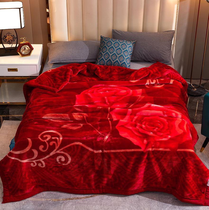 New Double-Layer Raschel Blanket - Thick Winter Nap Cover & Wedding Gift