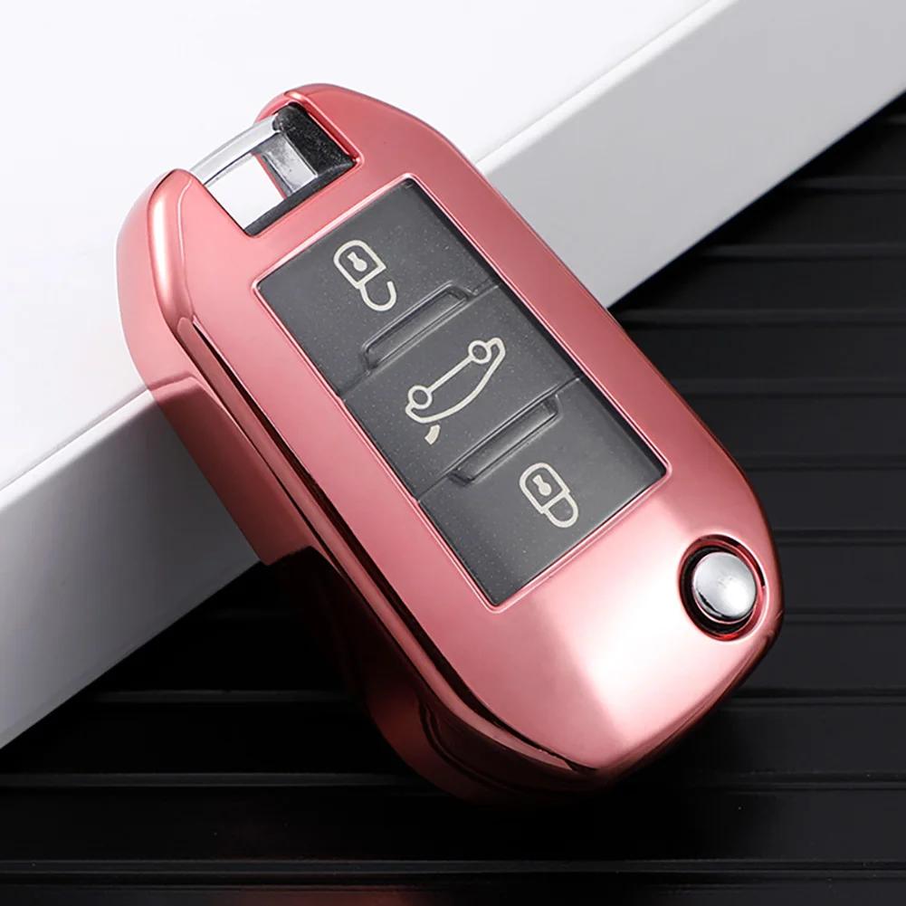 For Citroen C4 C4L CACTUS C3 C6 C8 For Peugeot 2008 3008 4008 307 208 308 408 508 Car Key Cover Case Bag Shell Accessories
