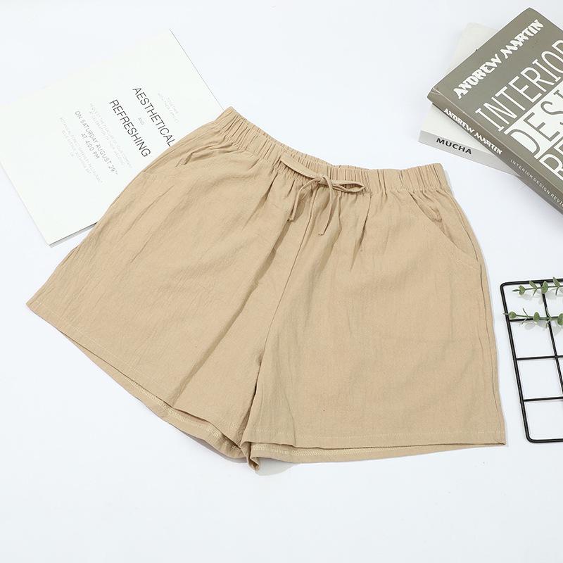 Women's Plus Size Cotton & Linen Casual Wide-Leg Shorts - Summer Home & Beach Hot Pants