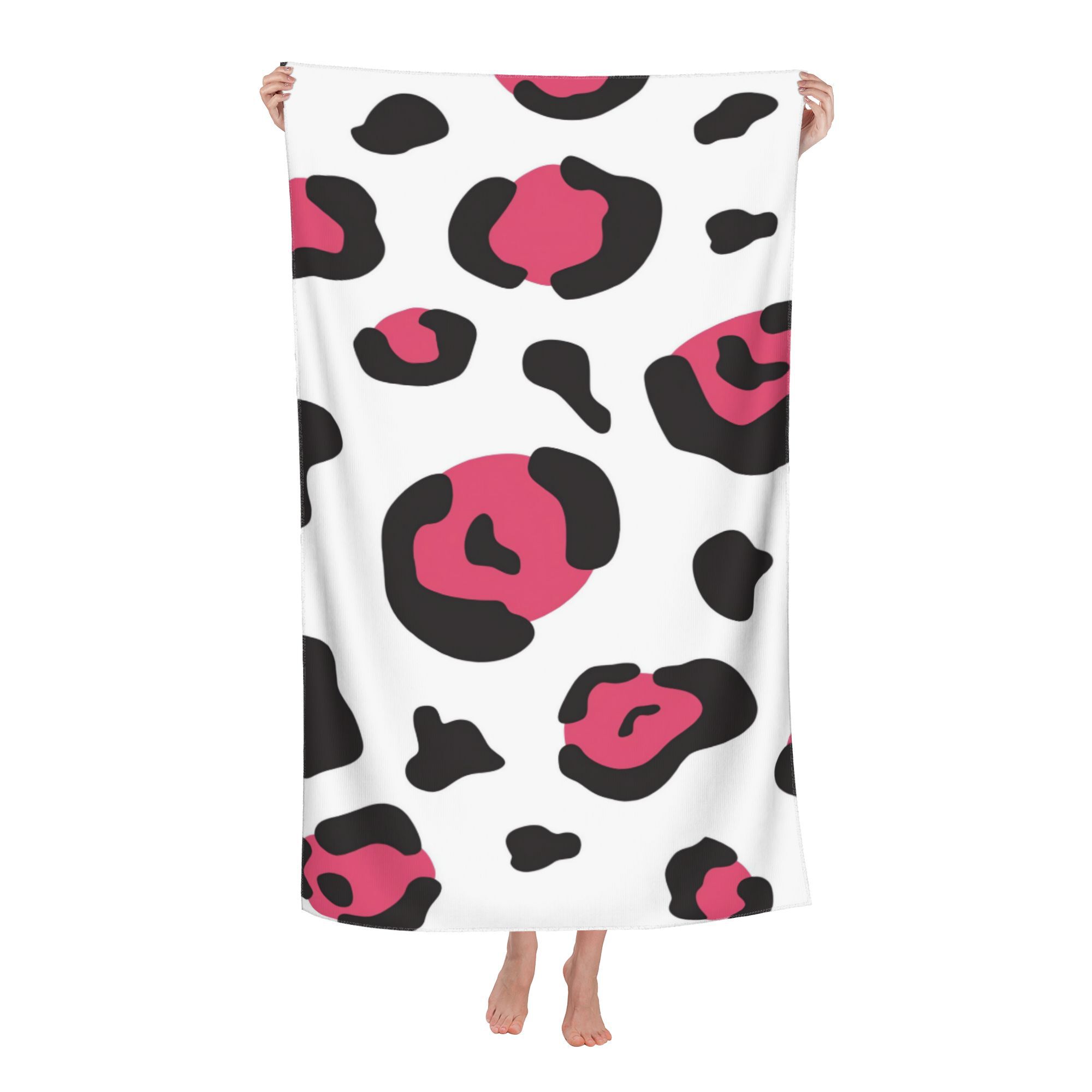 

Leopard Print Beach Towel Bathing Towels Cover Quick Dry Sand Free Yoga Spa Gym Pool W30*H60(CM)