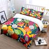 Colorful Tropical Fruit Pattern. Print Bedding Set 1 Duvet Cover 2 Pillowcases For Adult And Children Luxury Gift Full Size