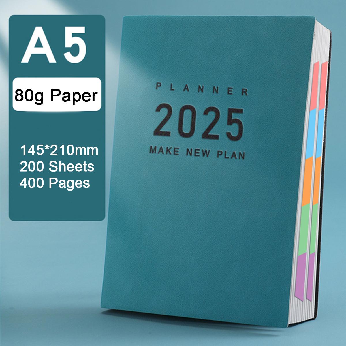 

Ежедневник для школьников из толстой кожи формата А5, годовой график на 2025 год, деловой блокнот, ежедневник на 365 дней, заметки, блокнот, 200 листов A5