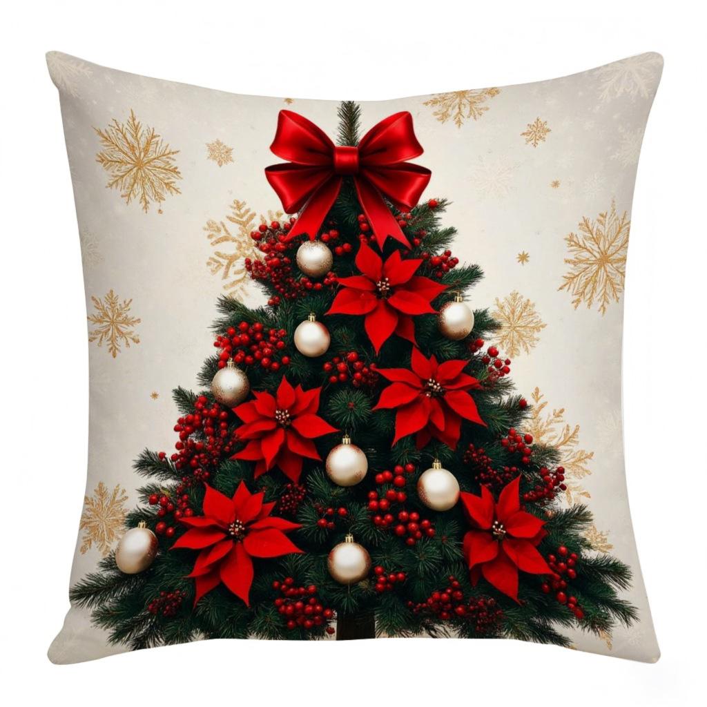 New Christmas Pillow Case Red Combination Festive Atmosphere Decoration Home Sofa Pillow Bedside Cushion