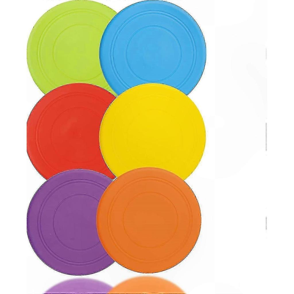 6-Pack Durable Silicone Flying Discs for Dogs, Lightweight Chew-Resistant Outdoor Training Toy Set