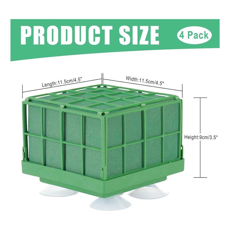 A84E-Floral Foam Cage With Square Flower Foam Blocks Holder, Floral Foam Blocks For Artificial Flowers Arrangements, Durable 4Pc