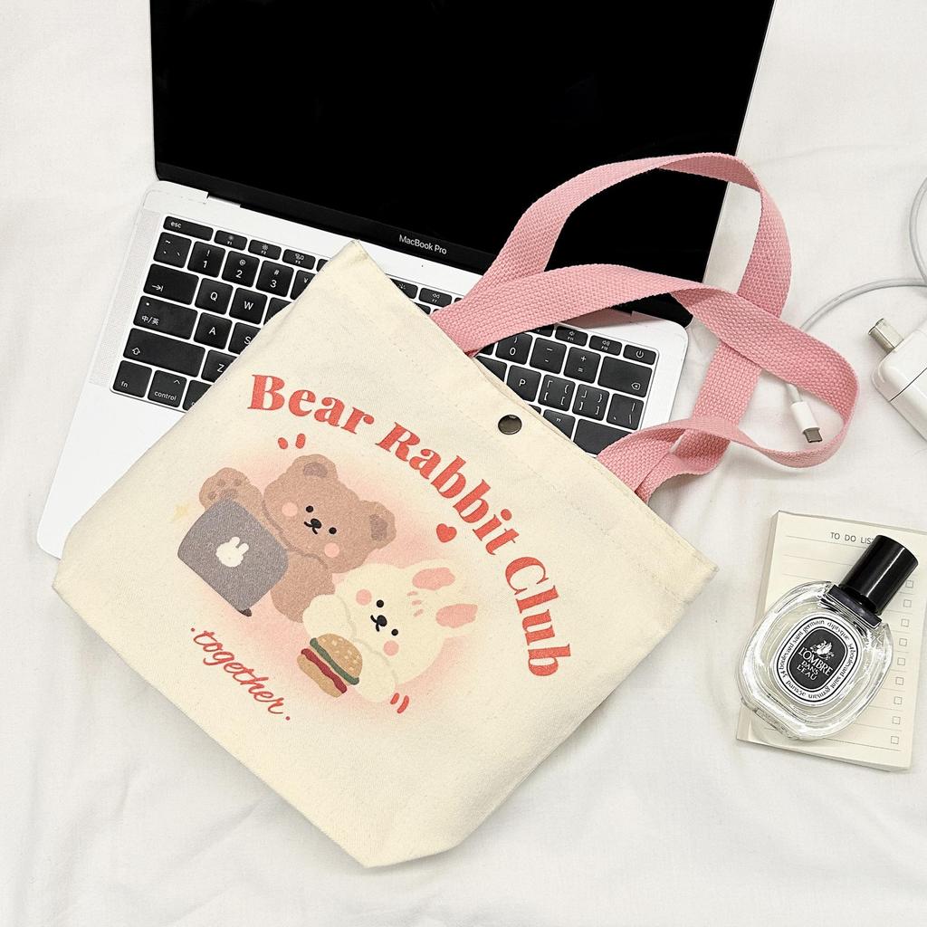 Small Versatile Canvas Handbag - Lunch Box Bag for Female Students and Office Workers