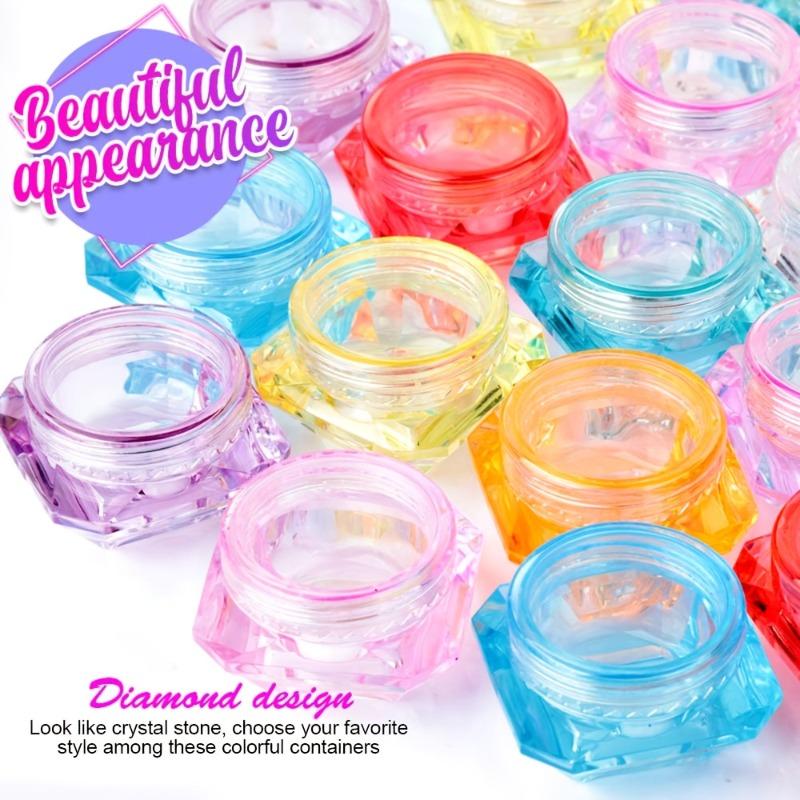 40pcs Cosmetic Containers 3ml Sample Empty Container Plastic Travel Pot Jar Eye Shadow Nails Powder Lotion Cream Sample Storage