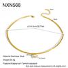 ins simple and fashionable water drop geometry single zircon pendant necklace round tube splicing collar stainless steel jewelry