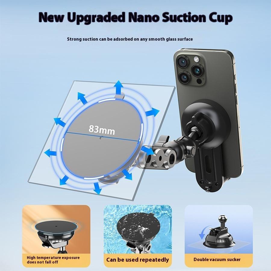 X037 Short Type Car Phone Holder Suction Cup Base Long Arm Cellphone Bracket