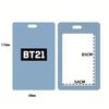 LINE FRIENDS BT21 Kpop Anime Cartoon Lanyard Key Ring with ABS Card Holder for Meal Cards Transit Cards and ID Cards