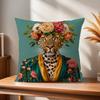 Comfortable Soft Fashion Pillow Case Wreath for Leopard Sofa Living Room Home Office Decor Portrait Goat With Europe and Protect