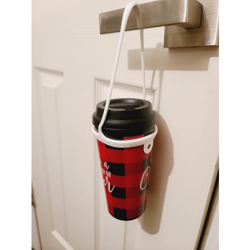 Set of 2 Silicone Drink Cup Holders, Perfect for Convenience Store Coffee, Travel, Sports, Outdoors, Festivals, and More, Includes Straw Holder for Co