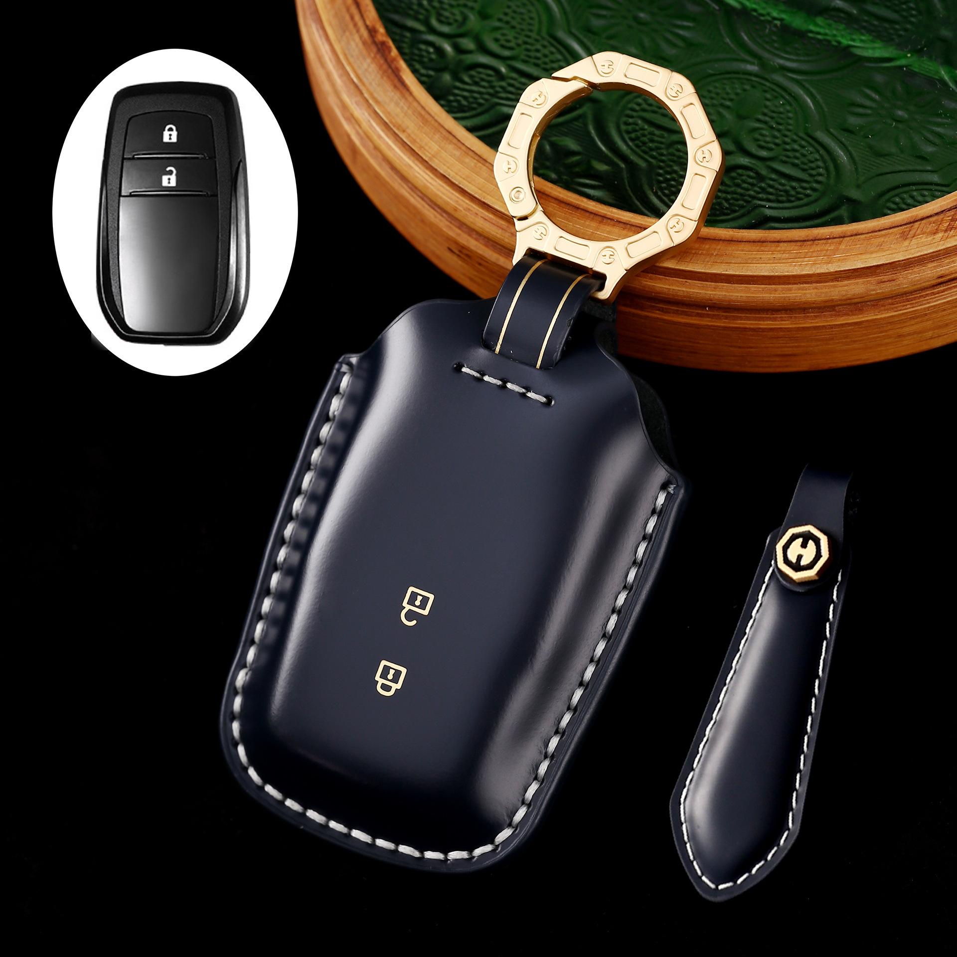 This Car Key Cover Is Suitable For Toyota Highlander Asian Dragon Leather Key Bag, High-End Gift Box.