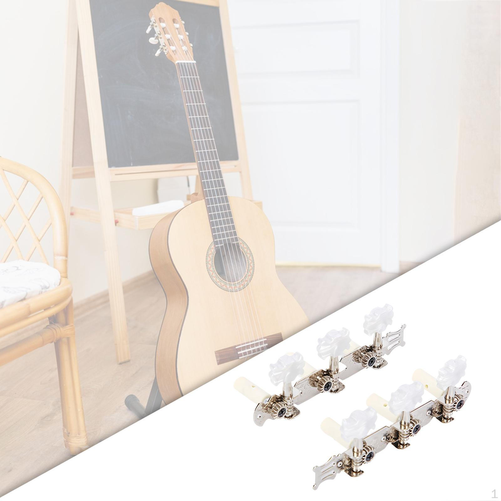 

2 шт. колки для настройки классической гитары, ручки для струн, колки, тюнер для серебряный