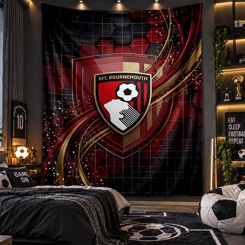 Wall Hanging Tapestry Bournemouth Football Print Cloth for Living Room Bedroom Home Decor