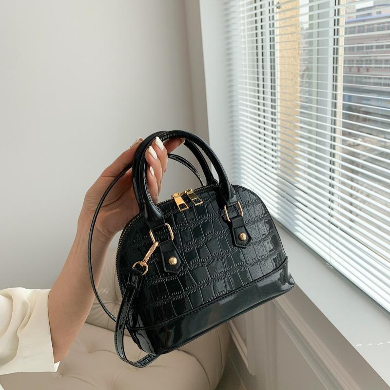 Women'S Bags Fashion Shell Handbag Textured Pu Shoulder Bag Niche Versatile Messenger Bag