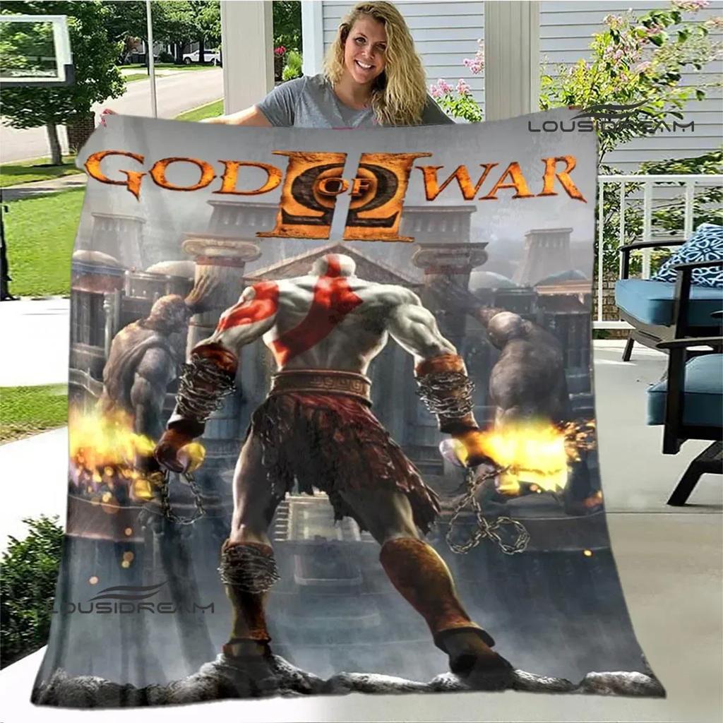 Game God of War Printed Blanket Picnic Blanket Warm Flannel Blankets Home Bed Linings Blankets for Beds Birthday Gift