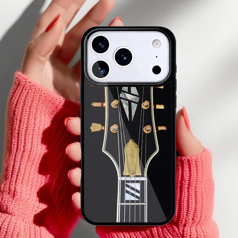 Vintage Musik Gitarren Handyhülle für iPhone 17 Air 16e 15 14 13 Pro Max Rückabdeckung für 12 11 Pro Coque