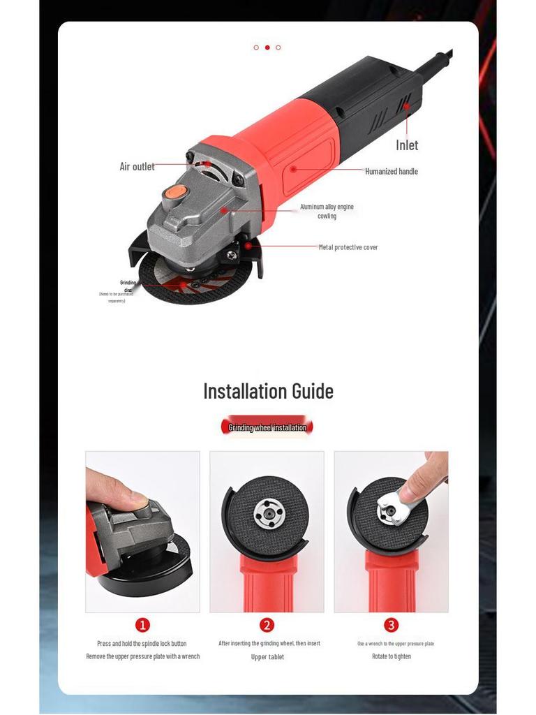 Angle Grinder: Durable Multi-Purpose Electric Tool for Metal Cutting & Polishing