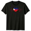 Philippines Flag Heartbeat Design Travel Mens TShirt Womens Tee Graphic Top Unisex T-Shirt