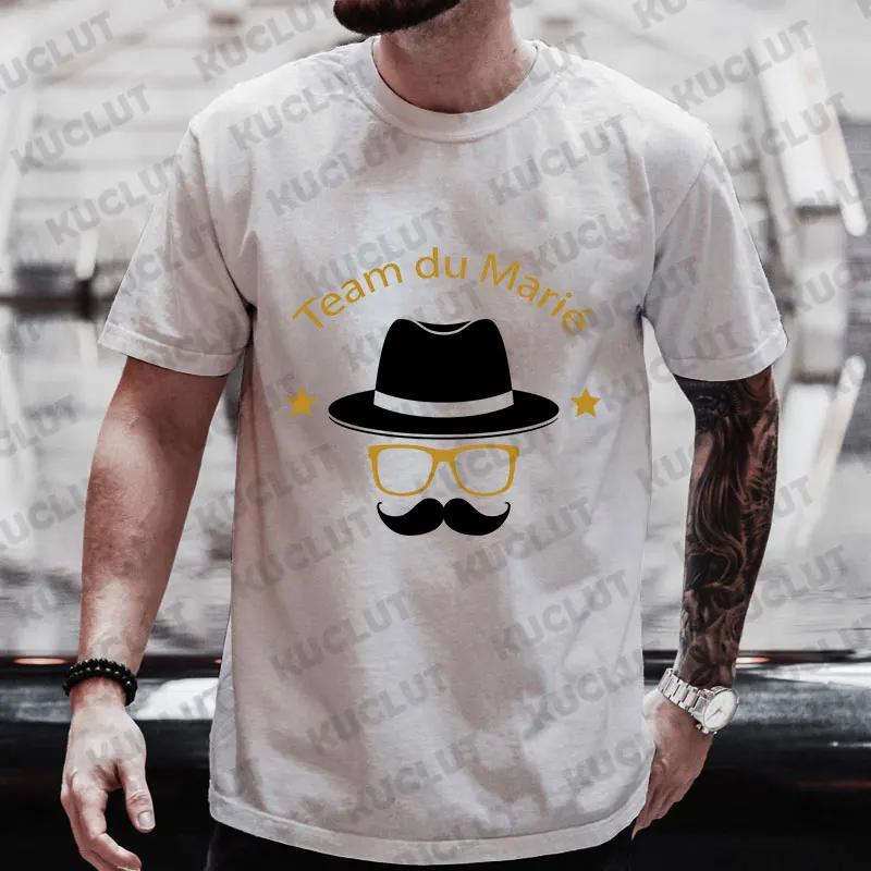 French Men Single Farewell Bachelor Stagparty Tees Future Team Groom Squad Evg Tops Groomsman Wedding Party T Shirt Short Sleeve