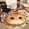 1PC Cat Scarf Office Round Area Rug,  Mat Suitable ForOffice, Under Office Chairs Bedroom Living Room Home Decor, Room Deco