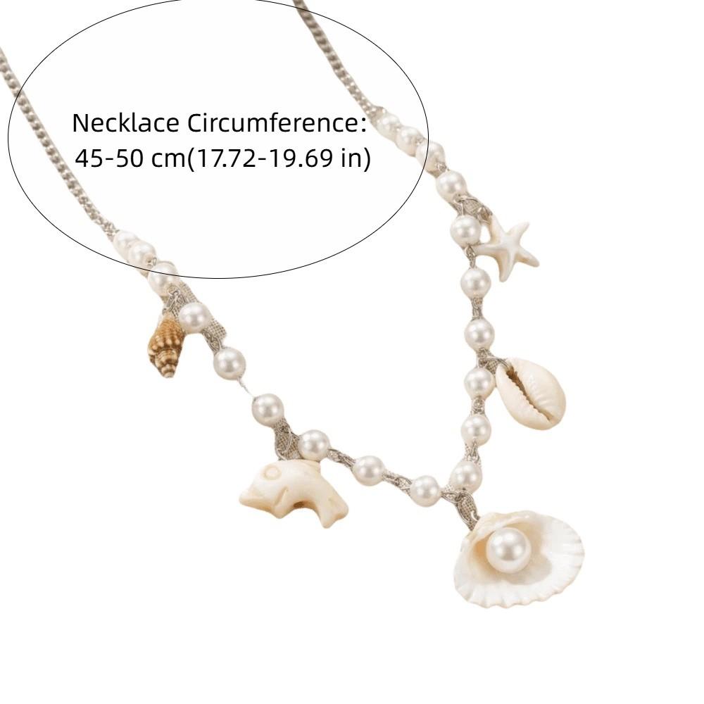 Zinc Zinc Alloy Ocean Themed Necklace Sweet Cool Chain Necklace Aesthetic Shell Pearl Choker Vacation
