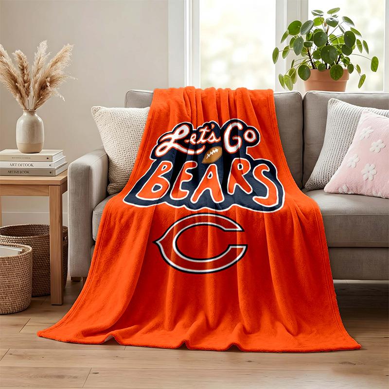 Coperta Chicago Bears Coperta di Flanella Morbida Accogliente Peluche Coperta da Divano Letto Leggera Decorazione per la Casa