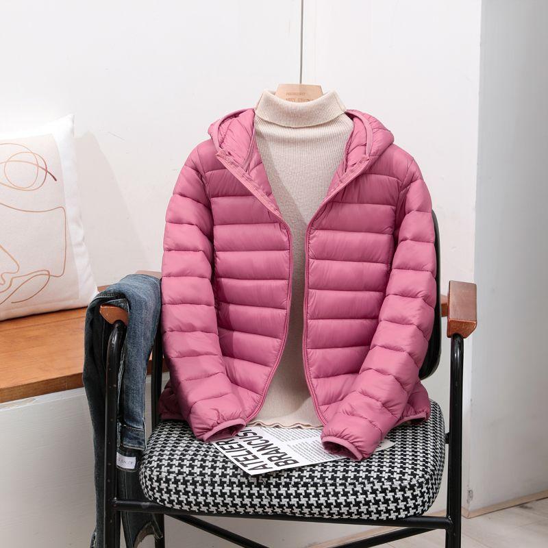 

Women s Autumn Winter Thin Down Cotton-Padded Coat: Loose-Fit Design with Hood, Lightweight Warm Outerwear XXXXL